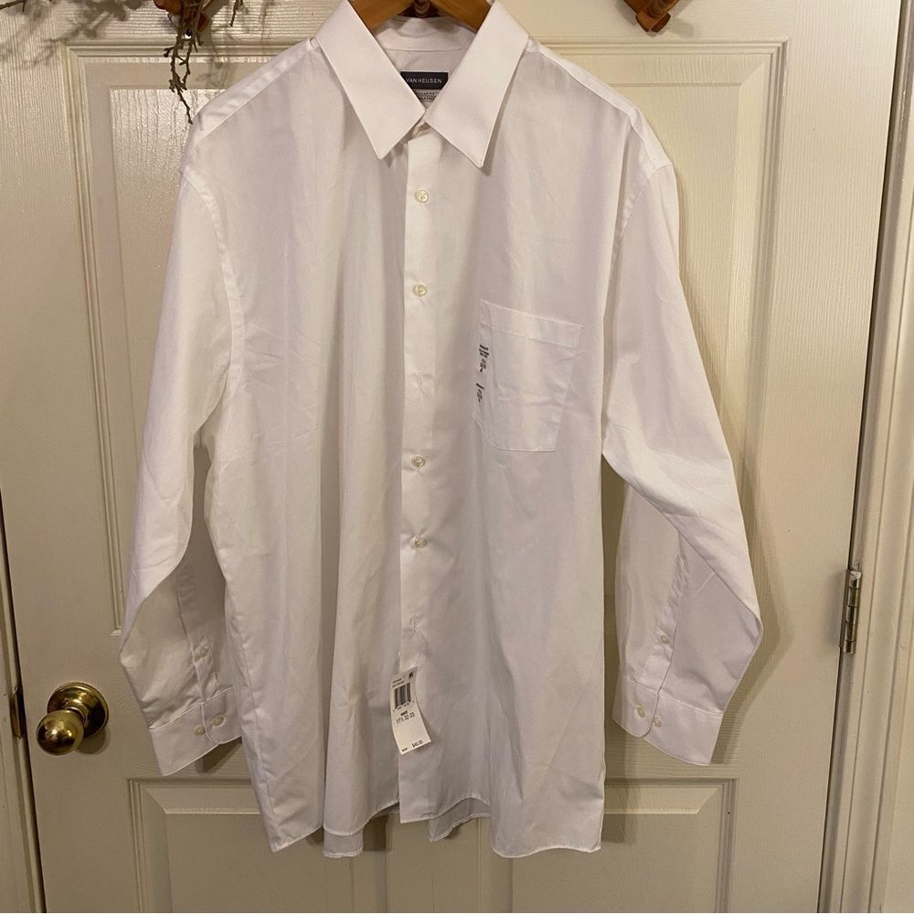 Van Heusen White Casual Button Down Shirt